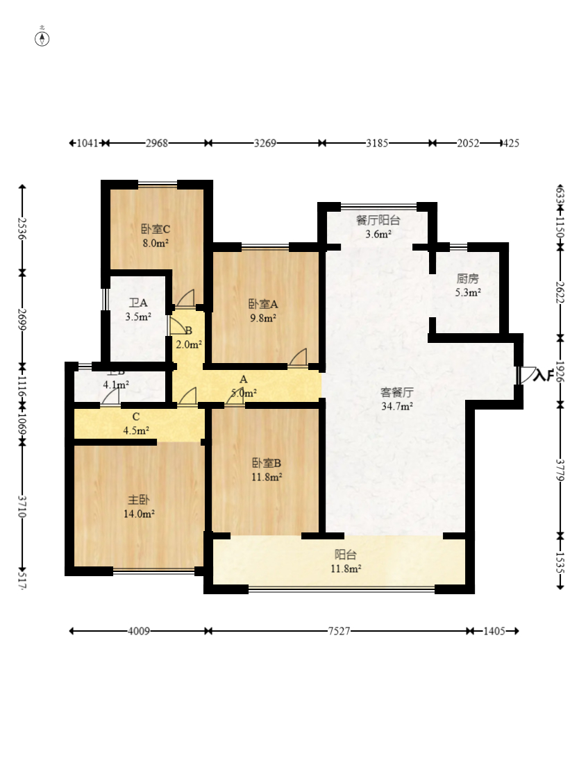 滨江府1913  4室2厅2卫    238.0万 滨江府1913  4室2厅2卫    238.0万户型图
