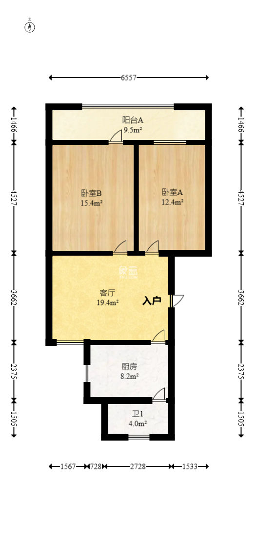 铜铝厂宿舍  2室1厅1卫   52.80万