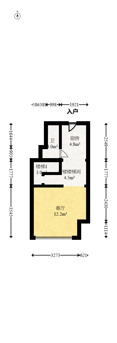 福晟翡翠湾  1室1厅1卫   89.00万室内图1