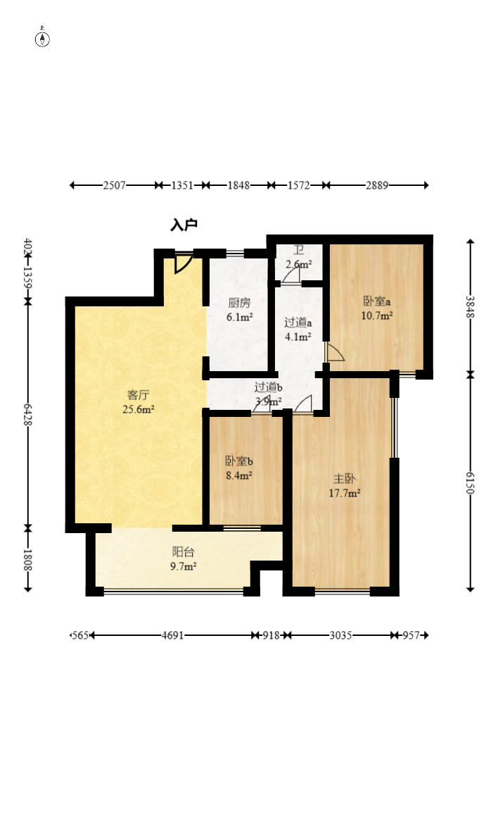 美的翰城  3室2厅1卫    72.0万 美的翰城  3室2厅1卫    72.0万户型图