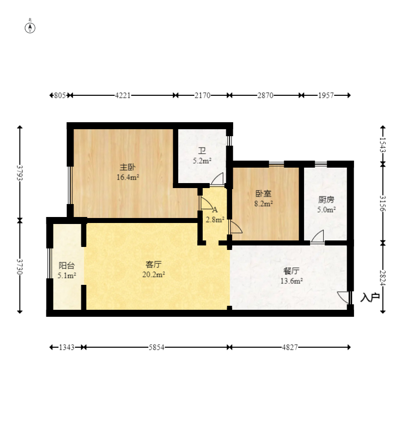 山水湾 2室2厅1卫 46.8万 山水湾 2室2厅1卫 46.8万户型图