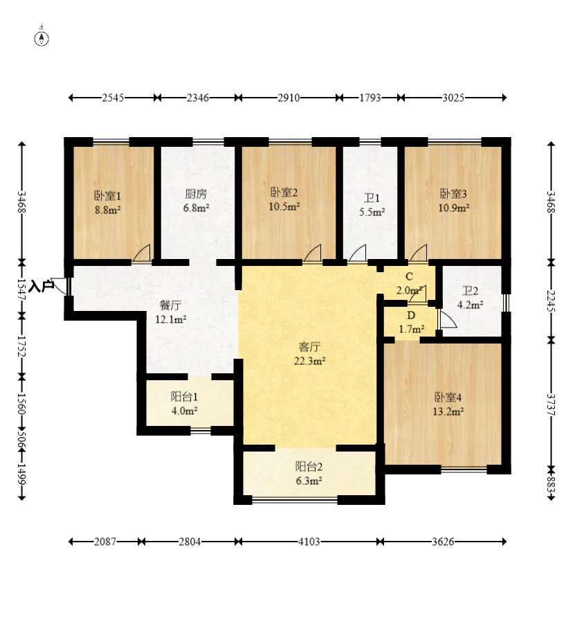 润和之悦(金泽园) 4室2厅2卫 85.0万 润和之悦(金泽园) 4室2厅2卫 85.0万户型图