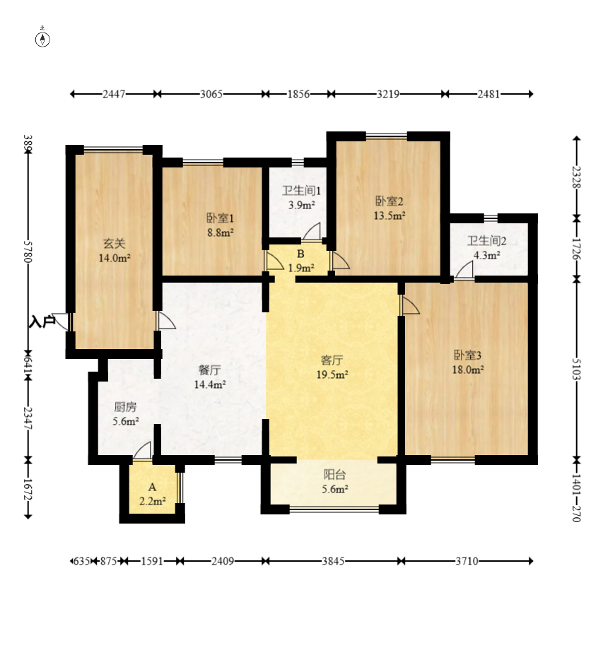 时代倾城三期 4室2厅2卫 106.0万 时代倾城三期 4室2厅2卫 106.0万户型图