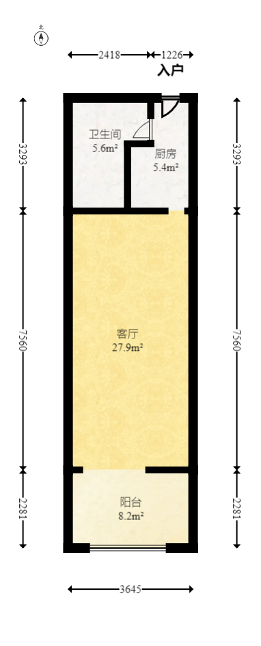 长房UP年代  1室1厅1卫   30.00万室内图1