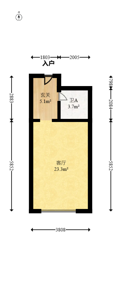 钰龙天下二期（钰龙佳园）  1室1厅1卫   26.50万室内图1