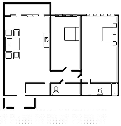 时代海岸  2室1厅1卫   360.00万客厅