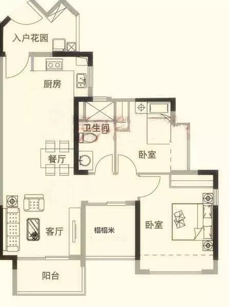 卓达东方巴哈马三期自由港湾  3室1厅1卫   218.00万客厅