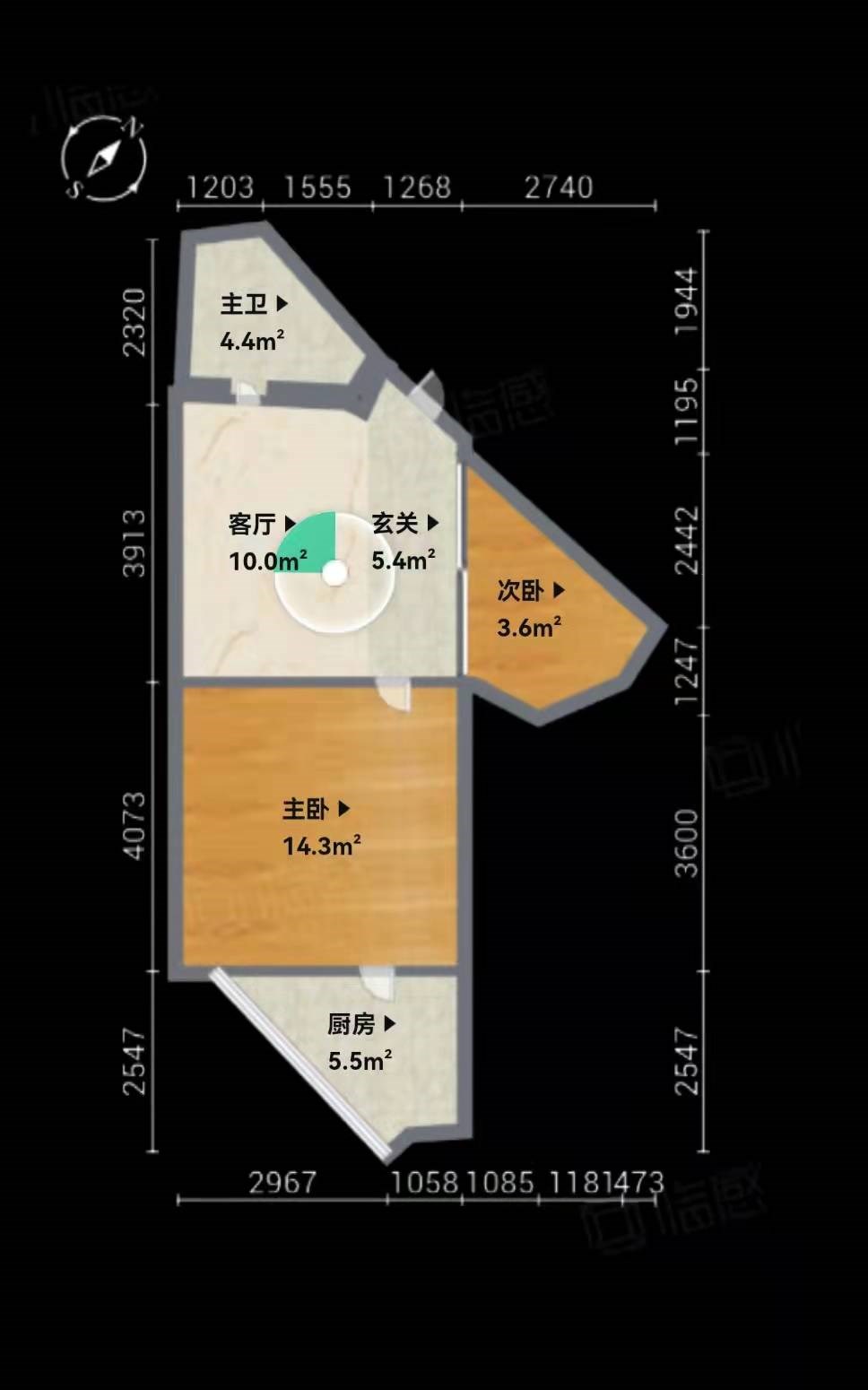 兰海花园二期  1室1厅1卫   185.00万