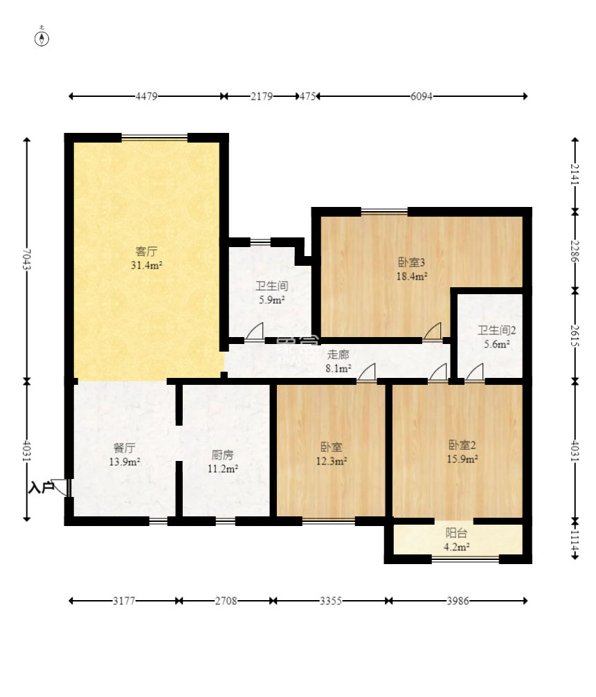 紫云阁  3室2厅2卫    69.8万
