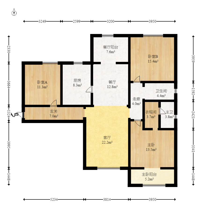 中信凯旋城(中信新城四期) 3室2厅2卫 120.0万 中信凯旋城(中信新城四期) 3室2厅2卫 120.0万户型图