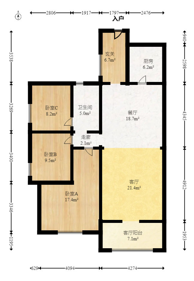 中建芙蓉嘉苑  3室1厅1卫   80.00万