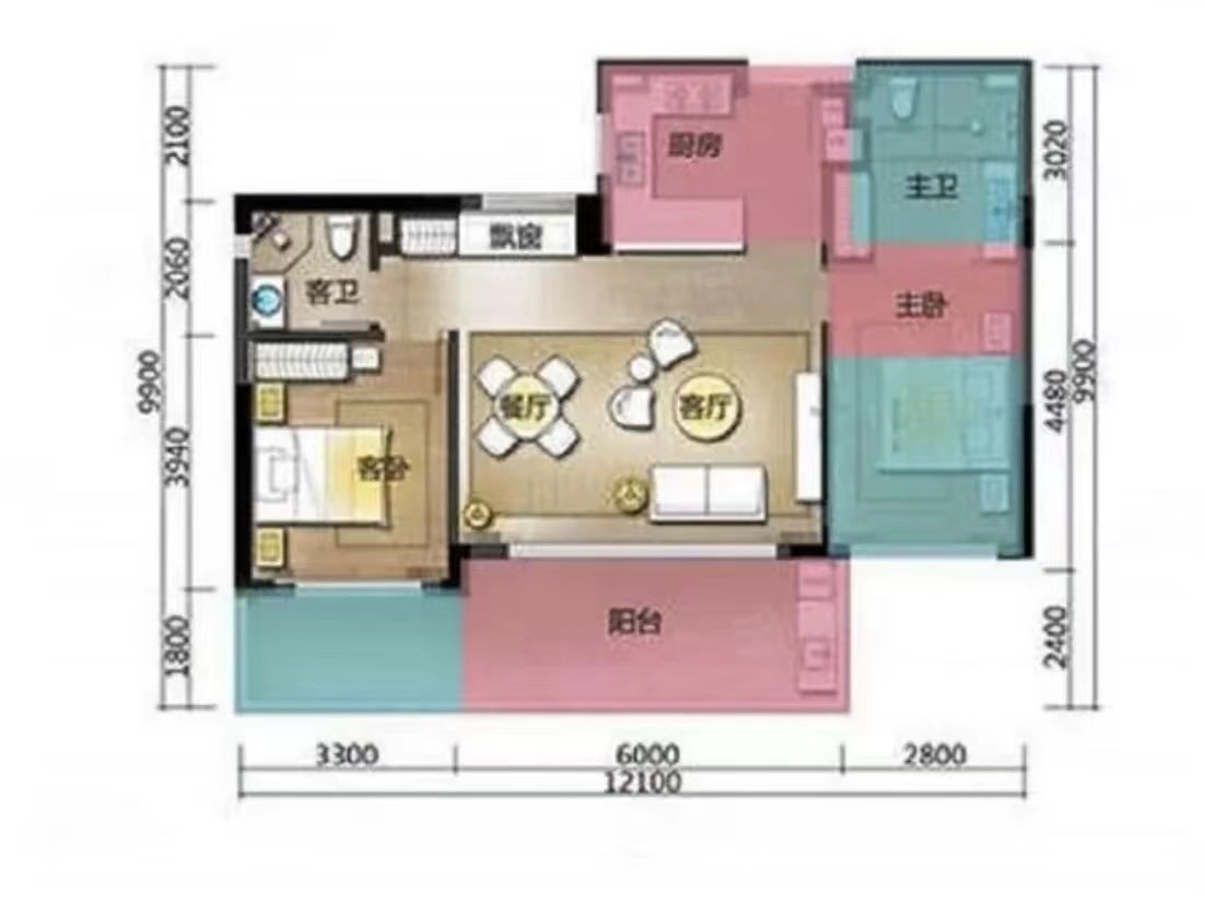 湖光山舍  2室2厅2卫   340.00万