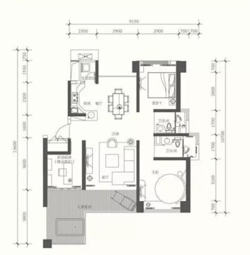 中铁子悦薹  3室2厅2卫    380.0万