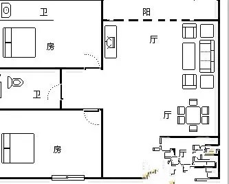 双海湾（半山半岛）二期  2室2厅2卫   380.00万客厅