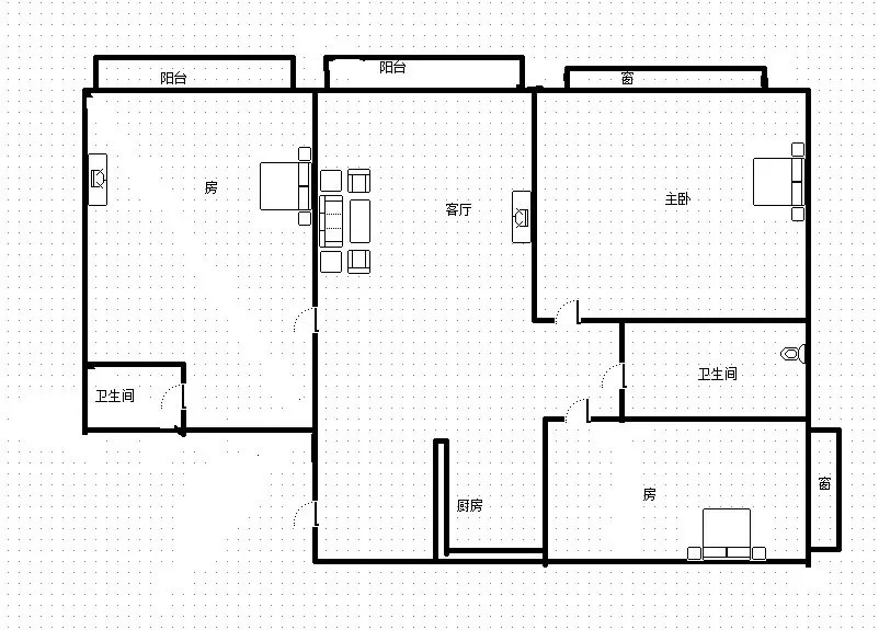 兰海花园三期  1室1厅1卫   280.00万客厅