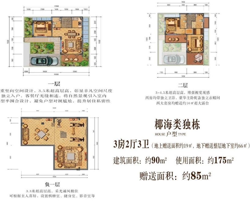 鲁能三亚湾港湾一区  3室2厅3卫   650.00万客厅