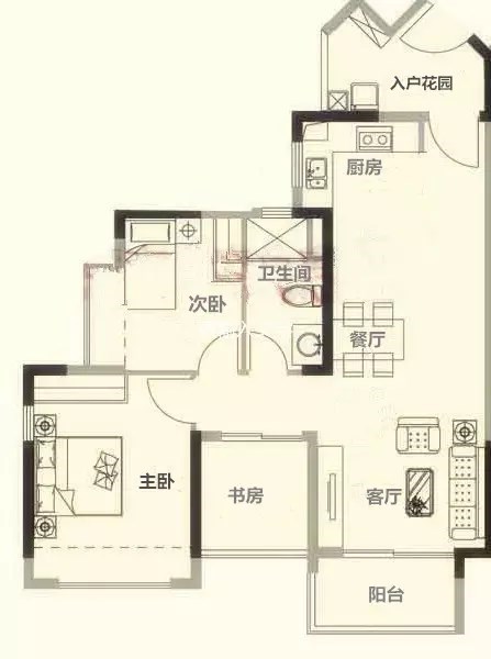 卓达东方巴哈马三期自由港湾  3室2厅1卫   220.00万客厅