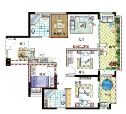 鸿坤山海墅  3室2厅2卫   330.00万客厅