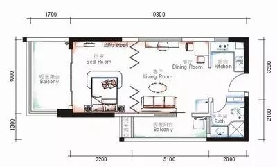 兰海花园三期  1室1厅1卫   7500.00元/月室内图