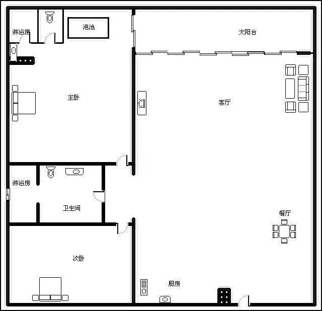 凤凰水城南岸  2室2厅2卫   3200.00元/月室内图