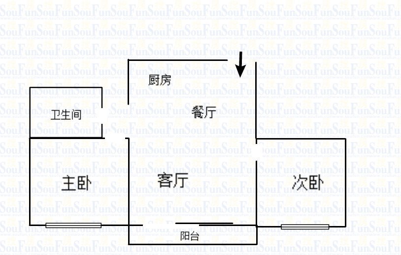 中华雅苑  2室2厅1卫   3000.00元/月室内图