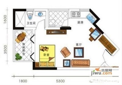 金色年华海景小区  1室1厅1卫   100.00万