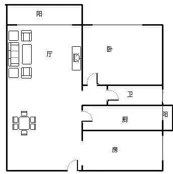 鸿洲佳园  1室1厅1卫   165.00万客厅