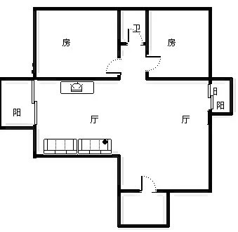 凯丰花园  2室1厅1卫   3500.00元/月室内图