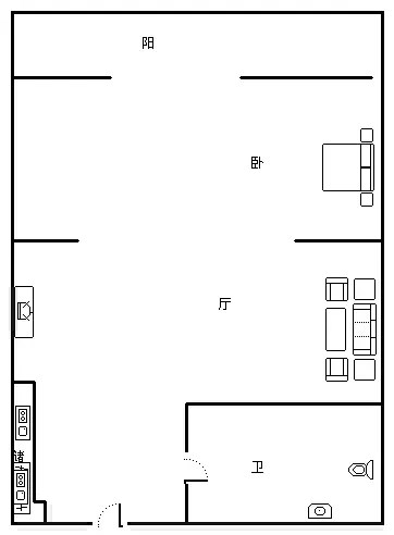 华庭天下  1室1厅1卫   2500.00元/月室内图