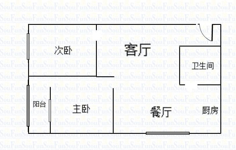 学府公寓  2室1厅2卫   170.00万