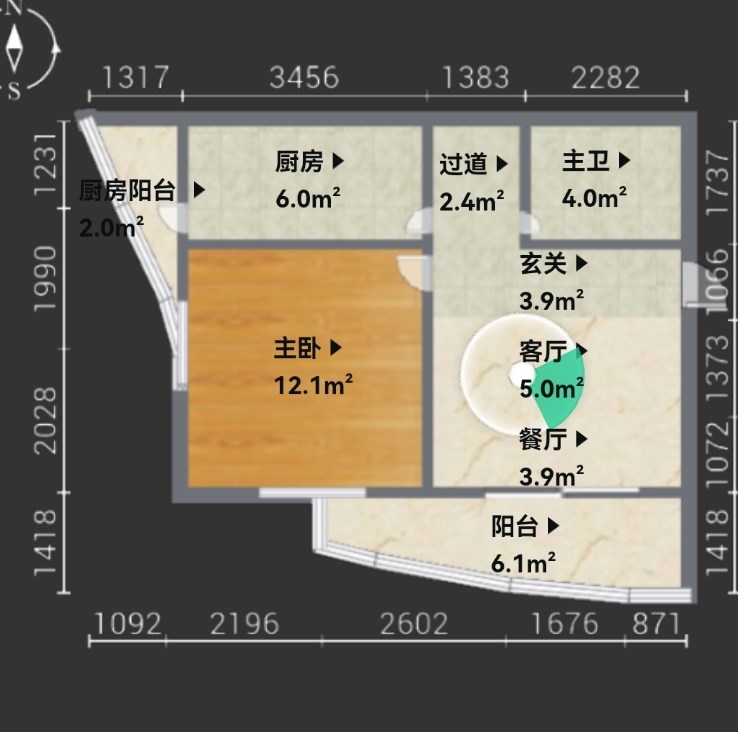 圣煜花园  1室1厅1卫   120.00万