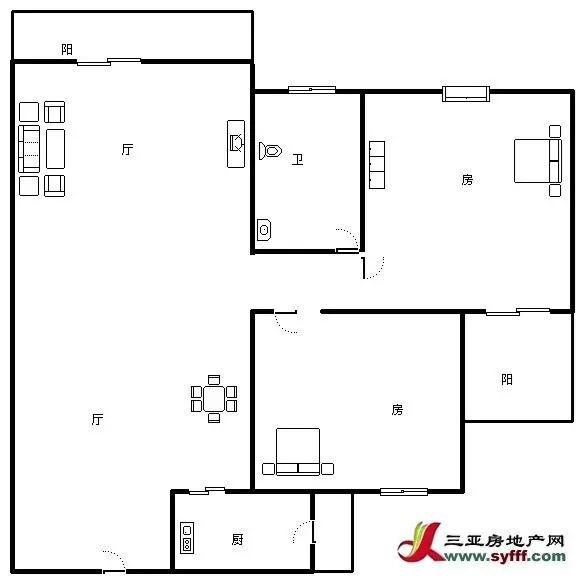 丹州小区  2室2厅2卫   260.00万客厅