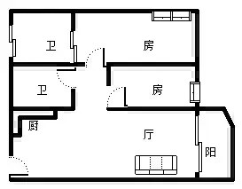 海韵假日休闲公寓  2室2厅1卫   260.00万客厅