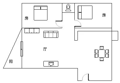 凯丰花园  2室2厅1卫   200.00万客厅