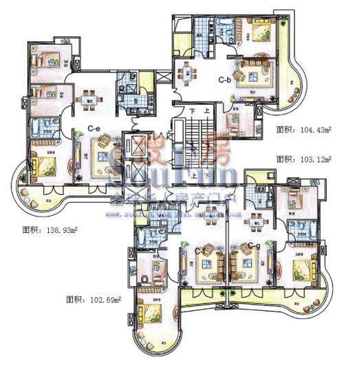 蓝海豪苑  2室2厅1卫   360.00万客厅