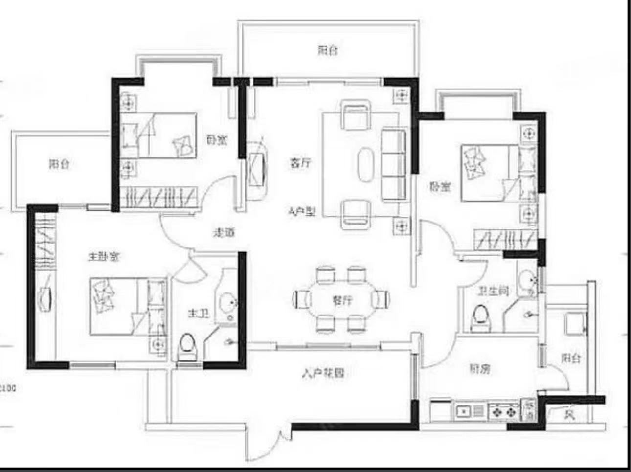 鸿洲天玺  4室2厅2卫   1000.00万客厅