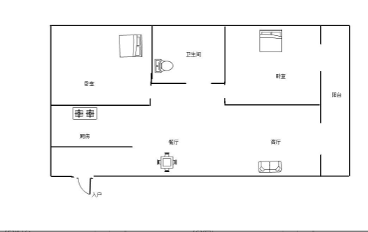 泽华上东海岸  2室1厅1卫   3500.00元/月室内图