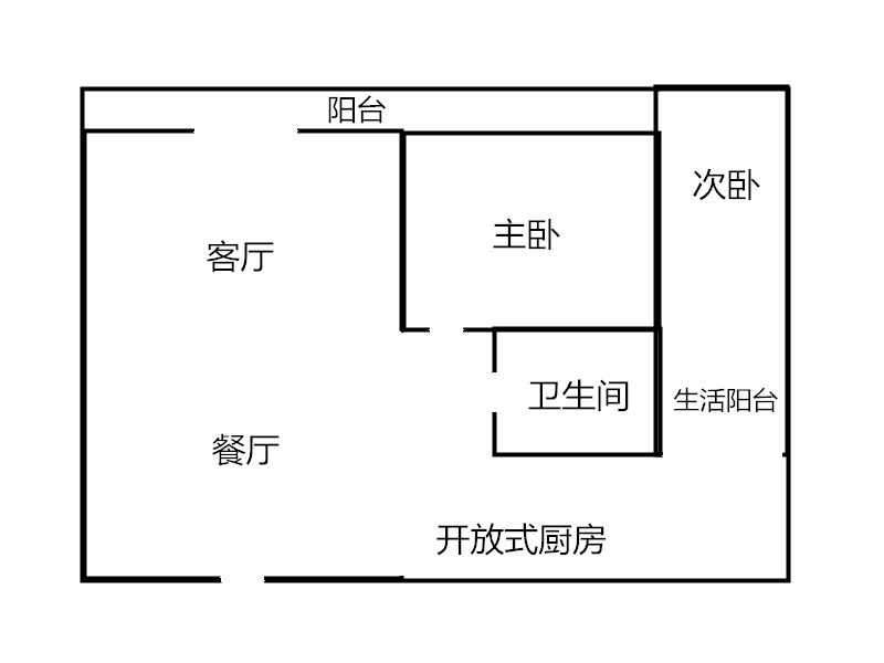 时代海岸公寓  1室1厅1卫   205.00万客厅