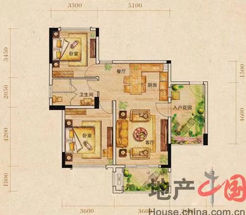 山屿湖  2室2厅1卫   280.00万