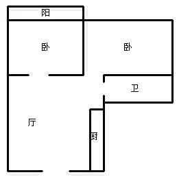 汇润花园  2室1厅1卫   100.00万客厅