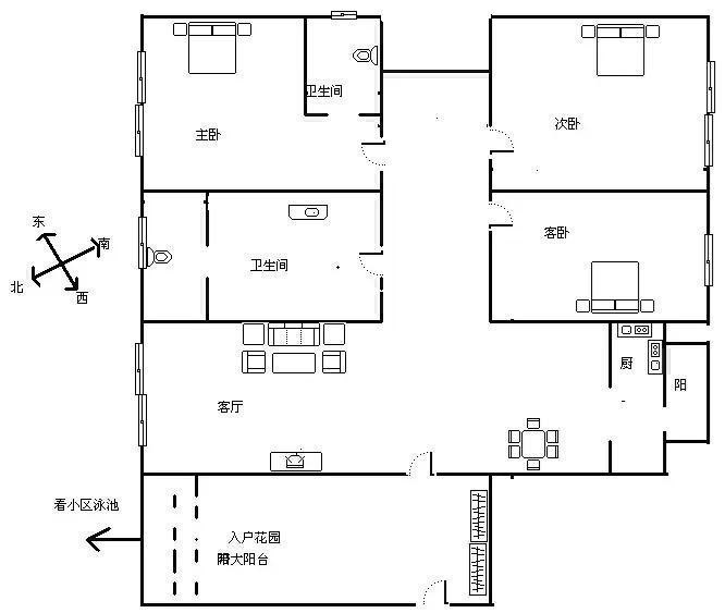 林荫河畔  3室2厅2卫   300.00万