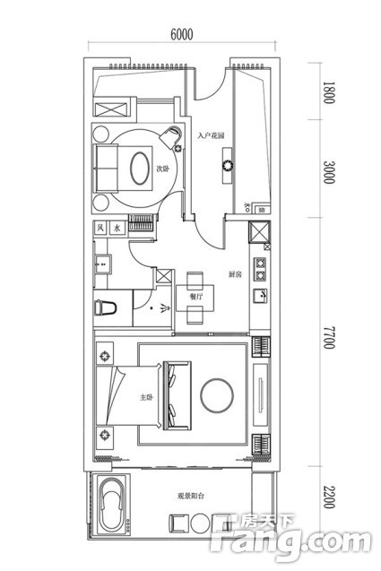 亚特兰蒂斯棠岸一期  2室1厅1卫   600.00万客厅