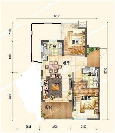 鲁能美丽五区二期  2室1厅1卫   290.00万客厅