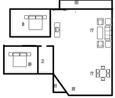 和兴家园  2室1厅1卫   205.00万客厅