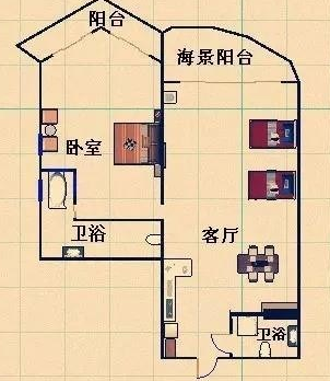 国航帕尔美纳  2室2厅2卫   330.00万客厅