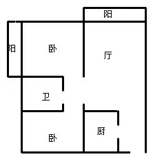 华庭天下  2室2厅1卫   280.00万客厅