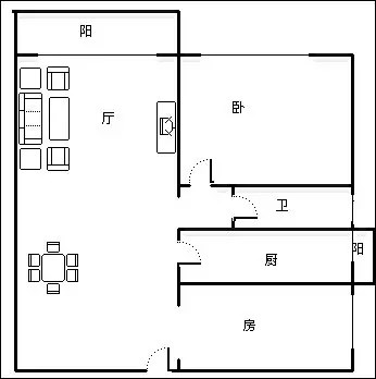 鸿洲佳园  1室1厅1卫   165.00万客厅