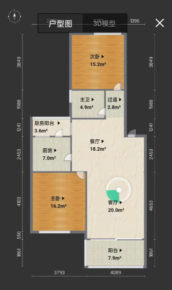 金凤凰山庄  2室1厅1卫   180.00万客厅