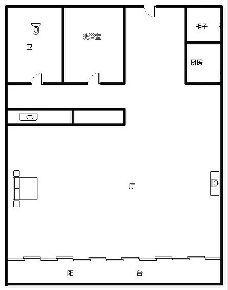 凤凰岛  1室1厅1卫   360.00万客厅