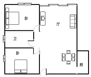 南枫悦海  2室2厅1卫   3000.00元/月室内图